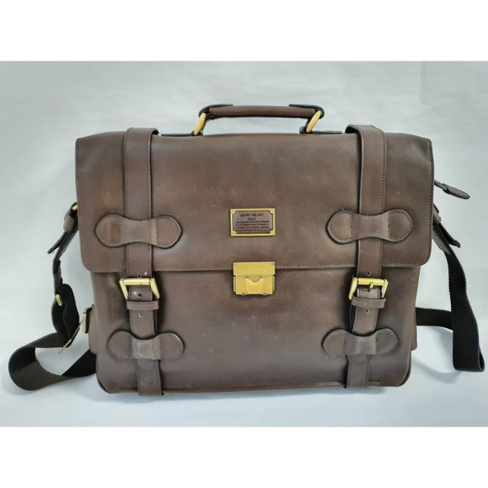 ✨New Tas Kerja Exclusive Sergio Milano Men Dark Brown - Italian Design Ori Limited