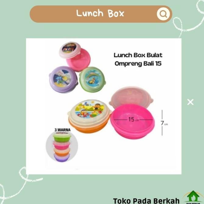 siap kirim] Lunch Box Ompreng Bulat Bali D+15 Plastik Warna Tempat Makan High Way