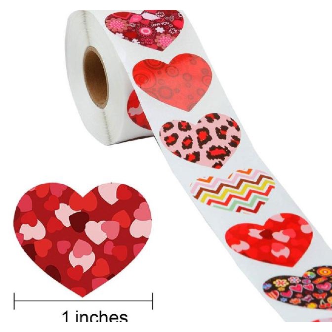 

cusss order] Sticker Label Logo Tempel Seal Aneka Warna Love Plain LO001 D2.5