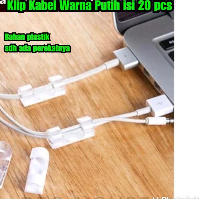 

{{{{}}] Klip Kabel putih isi 20 pcs Pengait Kabel isi 20 buah Penjepit Kabel R