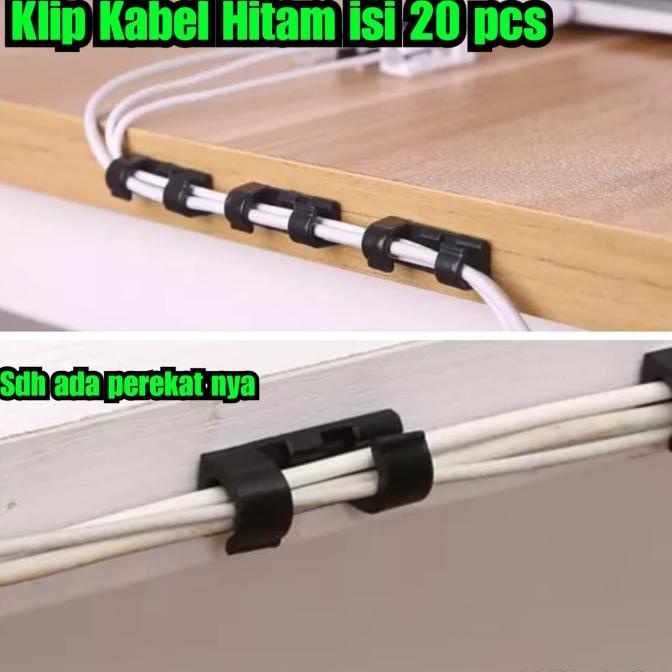 

Buruan beli] Klip kabel Hitam isi 20 pcs Pengait Kabel isi 20 buah Penjepit Kabel R