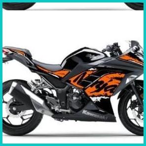 Striping Ninja 250 FI Custom Hitam (Orange) 16novz3 onderdil