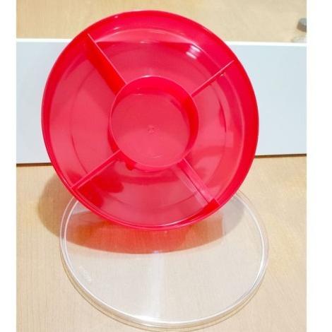 ] Toples Bulat 5 Sekat Toples Kue Kering Candy Try Bulat BISA GOSEND