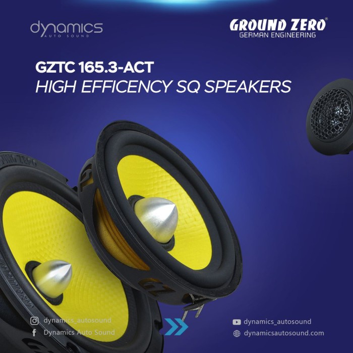 ✅Ori Speaker 3 Way Ground Zero Gztc 165.3 Act Germany Garansi Terbatas