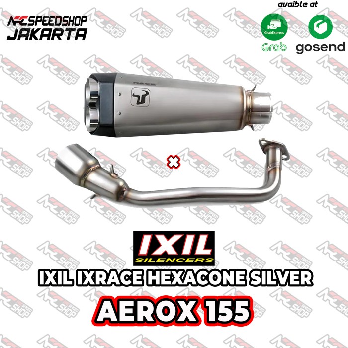 [Original] Knalpot Ixil Ixrace Hexacone Silver Aerox 155 Fullsyst Original Spain Terbaru