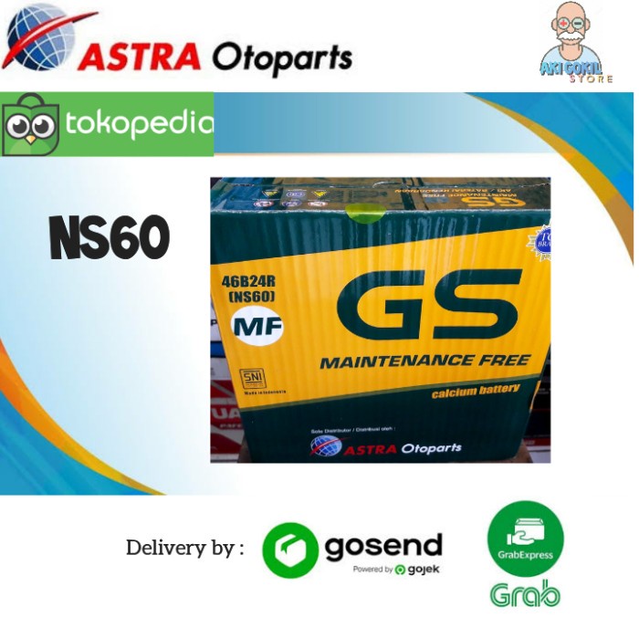 [Ori] Aki Mobil Rush Gs Kering Ns60 Astra Diskon
