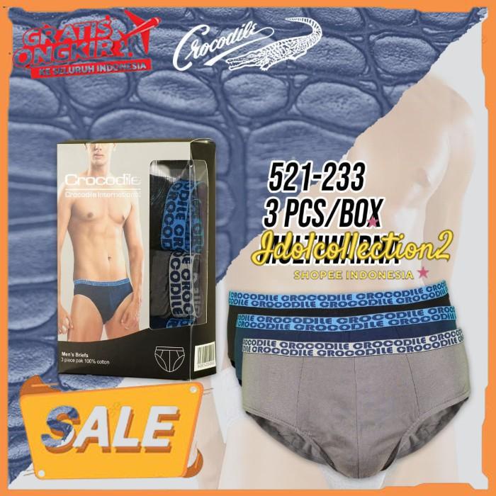 CROCODILE BRIEF 521-233 CELANA DALAM PRIA - 3 PCS - MULTIWARNA PODUK BAHAN BERKUALITAS 