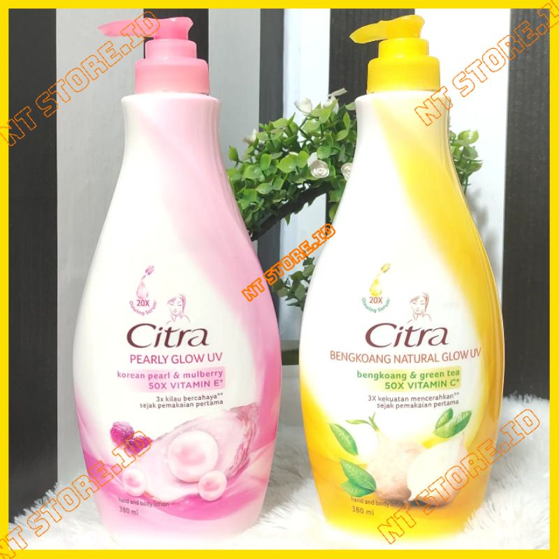 Citra Hand and Body Lotion Natural Glow Uv Kuning  Pearly Glow Uv Pink 380ml 210ml Expired Lama Bisa