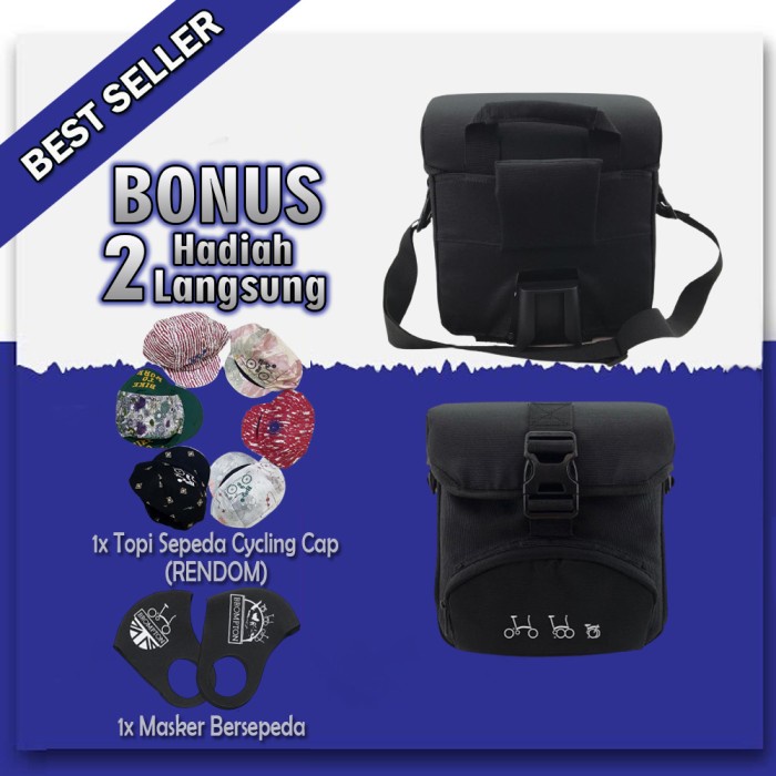 ✨Original Tas Front Block Bag Brompton Sepeda Lipat - Tas Depan Sepeda Terbaru