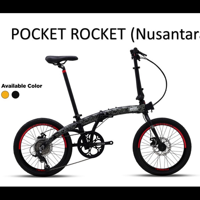 ✨Original Sepeda Lipat 20 Inch Wimcycle Pocket Rocket Nusantara Edition Berkualitas