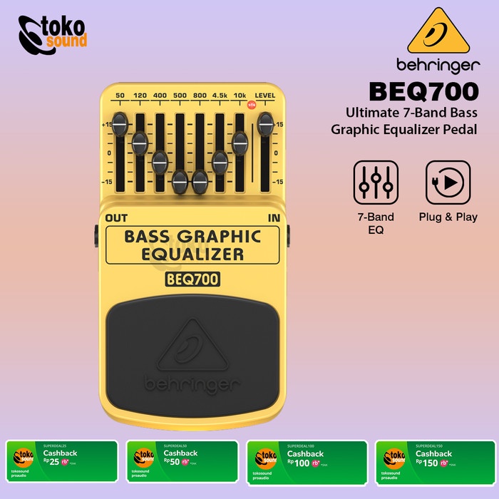 Behringer Beq700 Bass Graphic Equalizer Pedal Original Dan Terpercaya