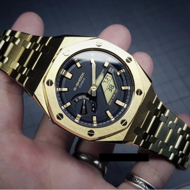 ✨Termurah Casio Gshock Ga2100 Original  Garansi Custom Gold Steel Berkualitas