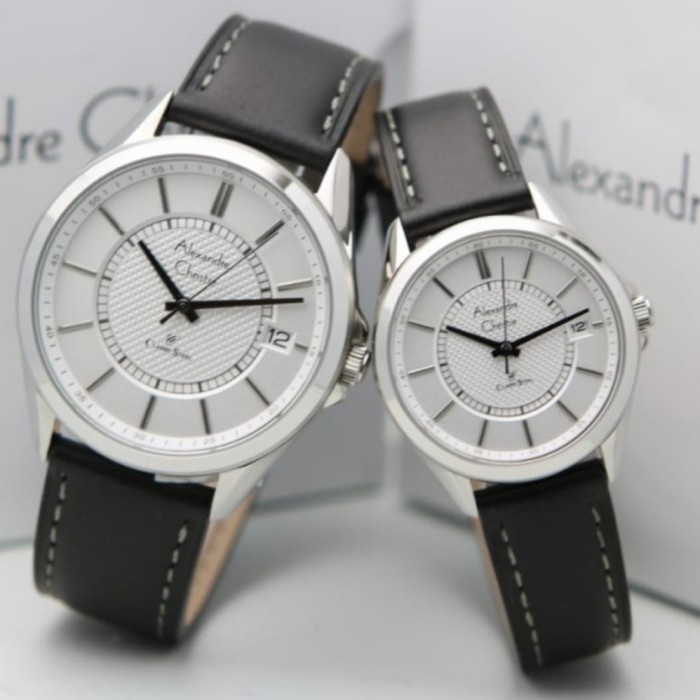✨Termurah Jam Tangan Couple Alexandre Christie Original Ac8649 Black White Diskon