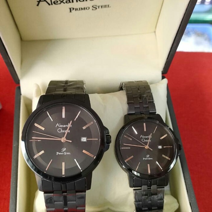 ✨Termurah Jam Couple Pria/Wanita Alexandre Christie Acf 1036 Md/Ld All Steel Terbaru