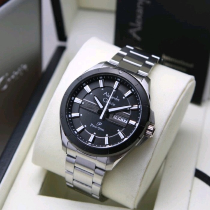 ✨Sale Alexandre Christie Ac 6670 Silver Black Ac6670 Pria Original Limited