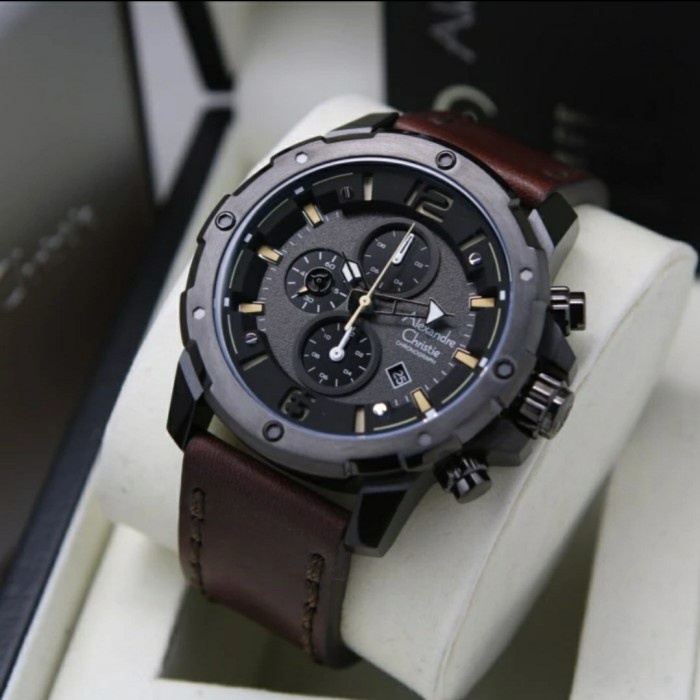 ✨Ready Alexandre Christie Ac6410 Ac 6410 Leather Brown Black Jam Tangan Pria Limited