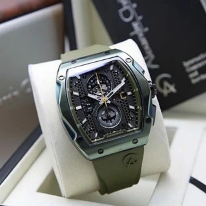 ✨Ready Jam Tangan Pria Original Alexandre Christie Ac6608Mc Green Limited