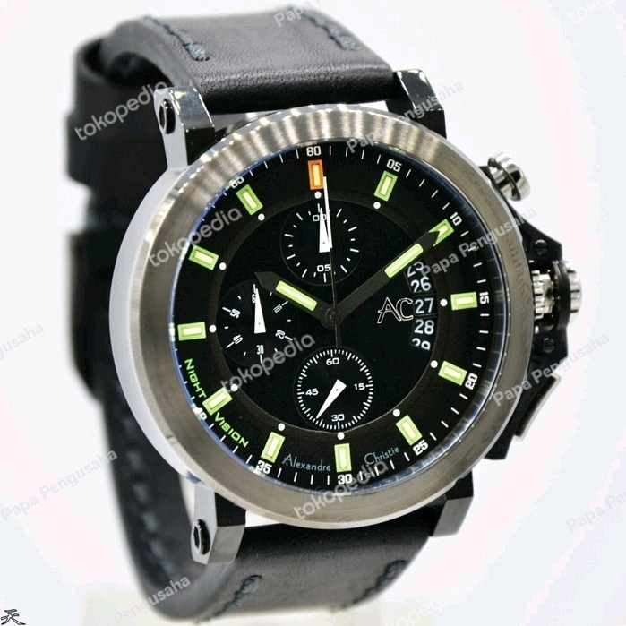 ✨Ready Jam Tangan Pria Original Alexandre Christie Ac-9200Mb Night Vision Terbatas