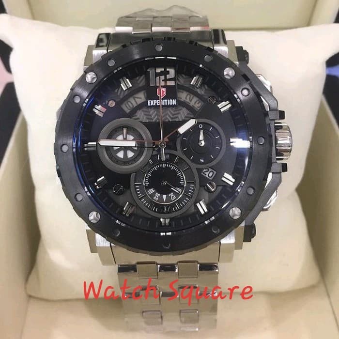 ✨Ready Jam Tangan Pria Expedition Original E6402M Black Silver Terbaru