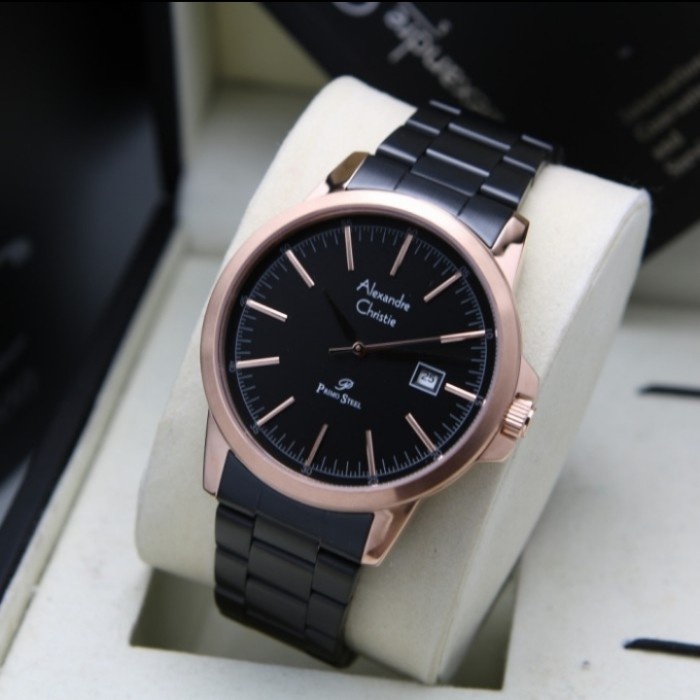 ✨Ready Jam Tangan Pria Original Alexandre Christie Ac 1008 Black Rose Ac1008 Terbaru