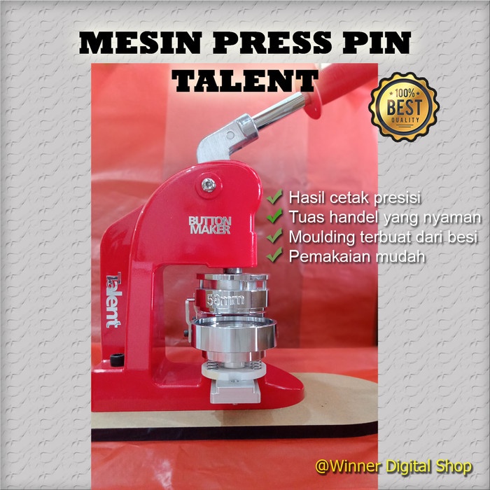 Mesin Press Pin Talent + Mould 58 Mm Original Talent