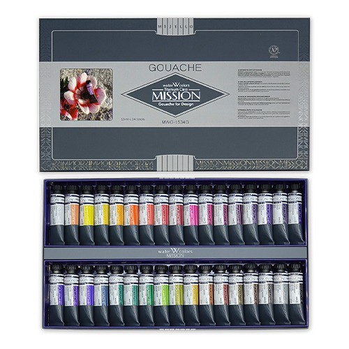 

Promo Mijello Mission Titanium Class Gouache 15 Ml 32 Color