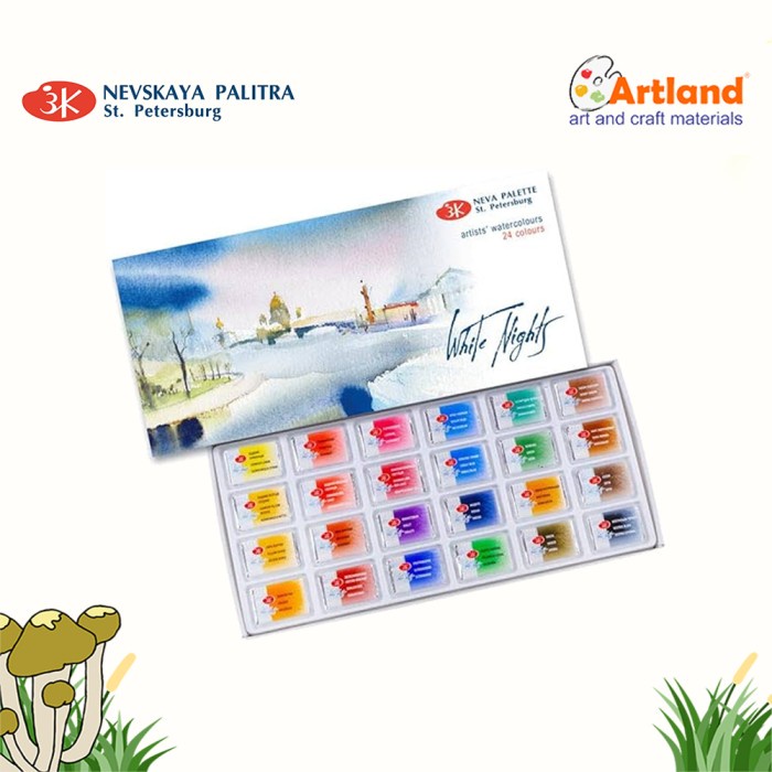 

Promo White Nights Artists Watercolour Plastic Box Set Of 24 Pans 1942090