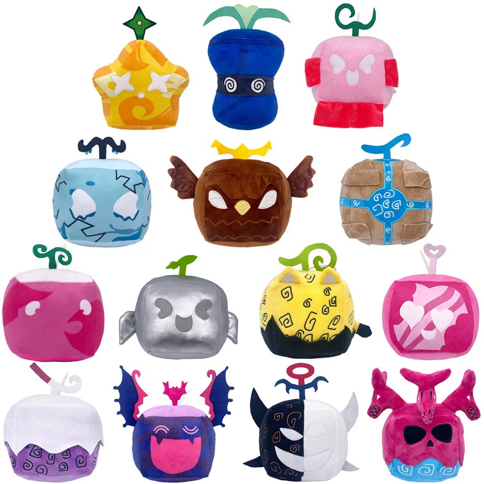 Blox Fruits Anime Game Plush Toy Fruit Leopard Pattern Box Plushies Toy 16cm Soft Stuffed Fruits Toy