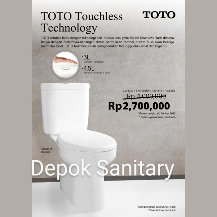 ✅Ready Promo Toto Closet Duduk Cw421J White/ Closet Duduk Toto Cw 421 J Terbaru