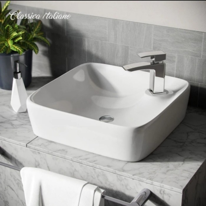 Promo wastafel cuci tangan keramik minimalis model TOTO