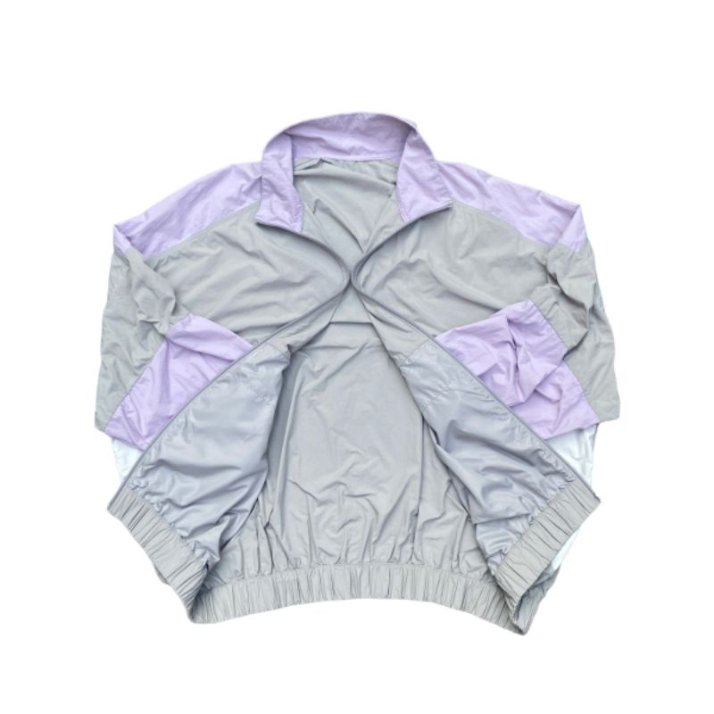 Jaket Parasut Andar Grey Purple Pastel Second Original Murah