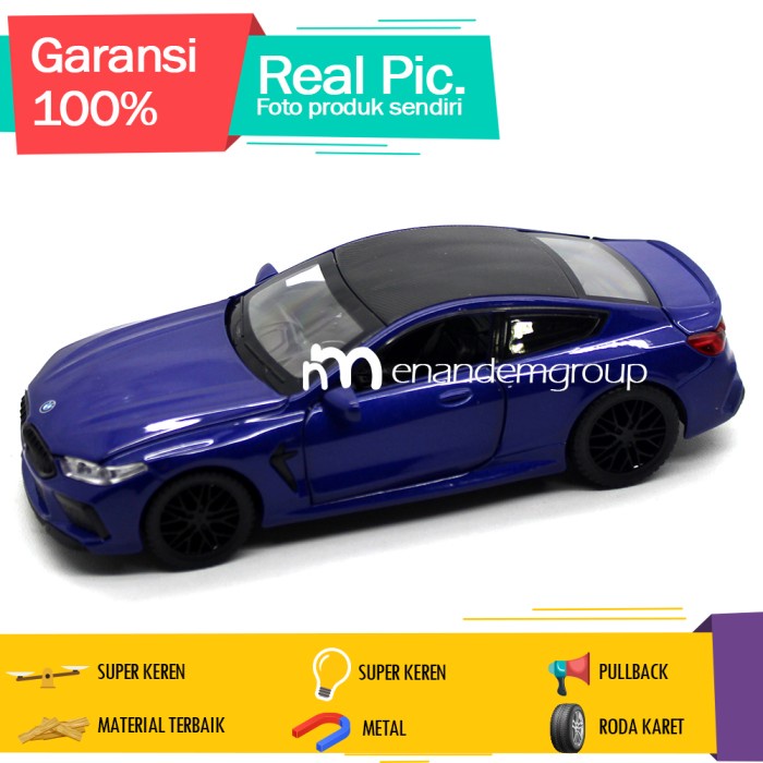 TERLARIS Diecast Miniatur Mainan Mobil Sedan Sport BMW M8 Coupe Competition