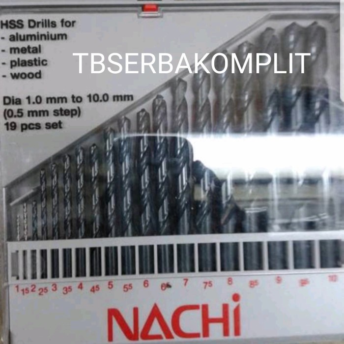 ✅New Matabor Nachi Set 19Pcs 1-10Mm Mata Bor Set Mata Bor Besi 1-10 Mm Asli Terbaru