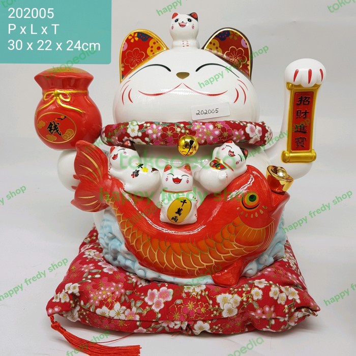 [New] Patung Hiasan Kucing Hoki Keramik 202005 Diskon