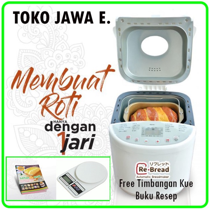 

[Baru] Rebread/Rebread Maker Rb250 Mesin Roti Otomatis Dengan 1 Jari - Silver Diskon