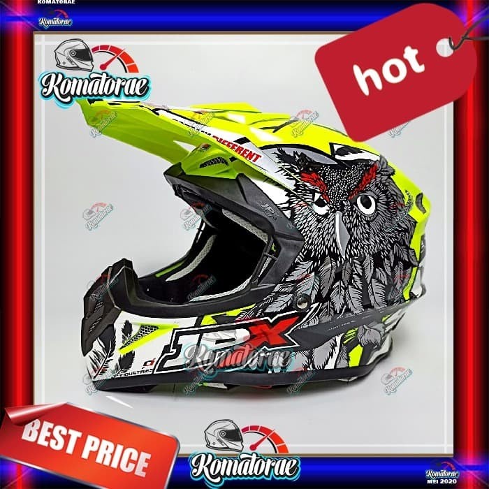 ✨Termurah Helm Jpx Cross Owl X13 Yellow Fluo Gloss Trail Super Cross Limited