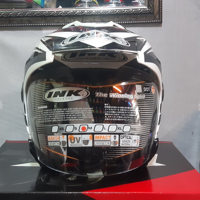 ✨Termurah Helm Ink T 1 Motif Seri 1 White/Antracite Terbatas