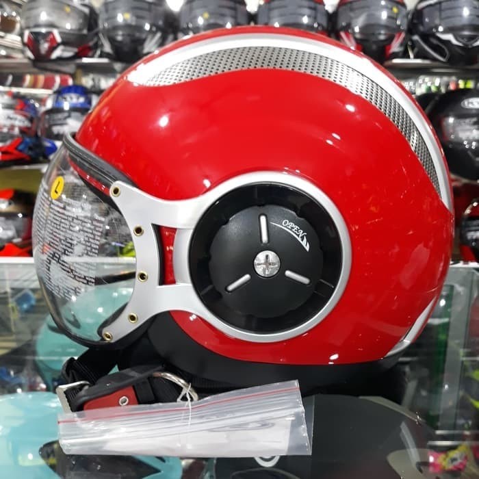 ✨Termurah Helm Zeus Z218 Red Ferarri Solid Merah Retro Pilot Z 218 Berkualitas