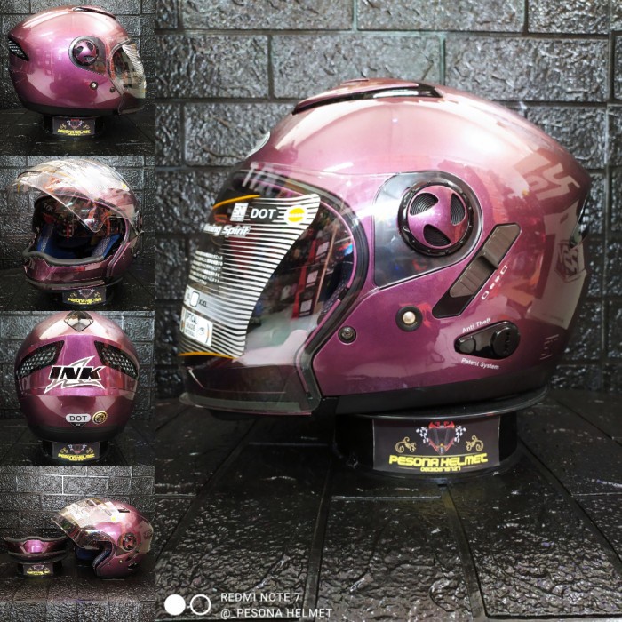 ✨Termurah Helm Ink Mf1 One Modular Solid/ Violet Berkualitas