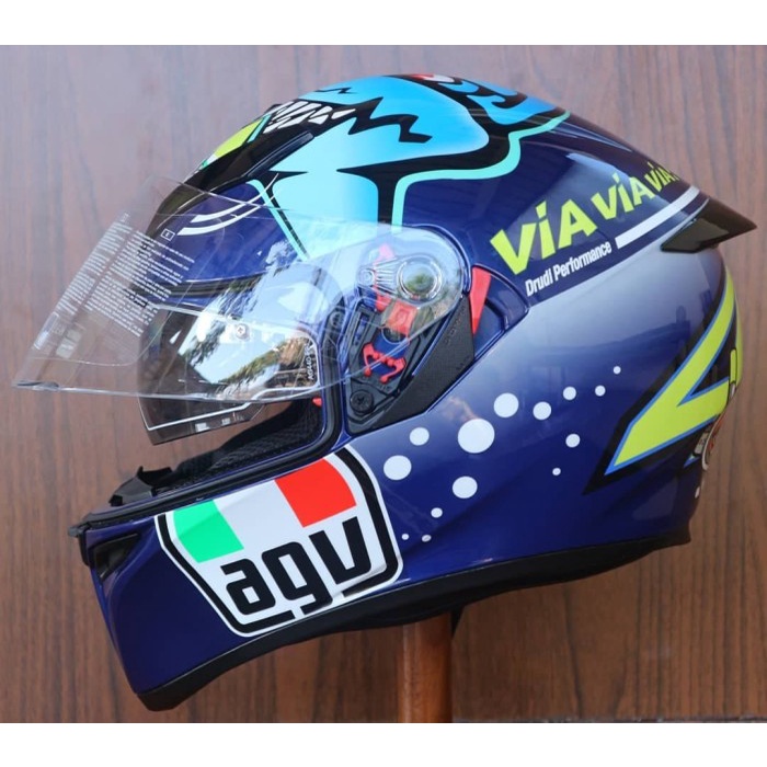 ✨Termurah Helm Agv K3 Sv Via Via Via Blue Shark K3Sv Rossi Terbatas