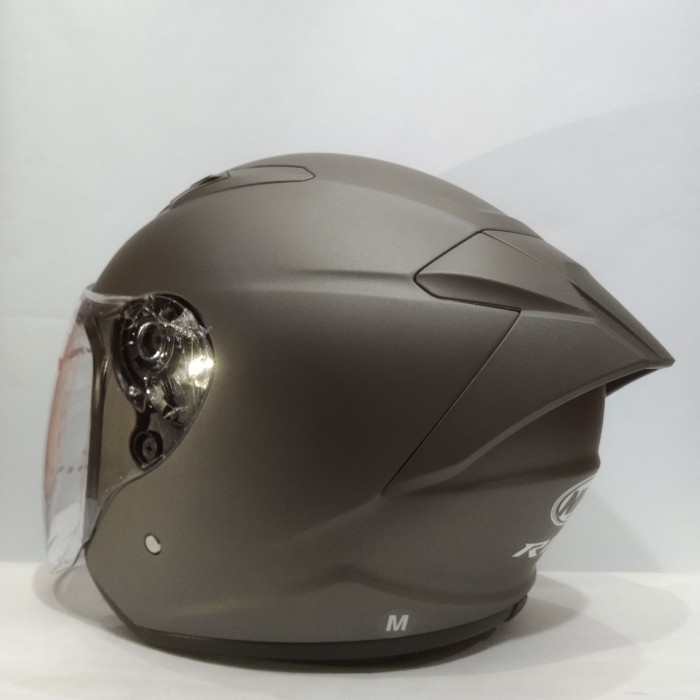✨Termurah Helm Nhk R1 Elite Solid Grey Doff Helm Half Face Singel Visor Limited