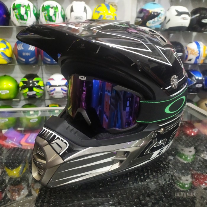 ✨Termurah Helm Fox V2 Race Plus Paket Gogle Cross Diskon