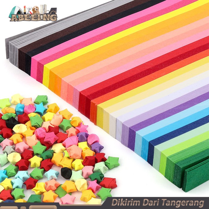 

Isi 540 Kertas Origami Bintang Warna Origami Star Paper Motif Bintang