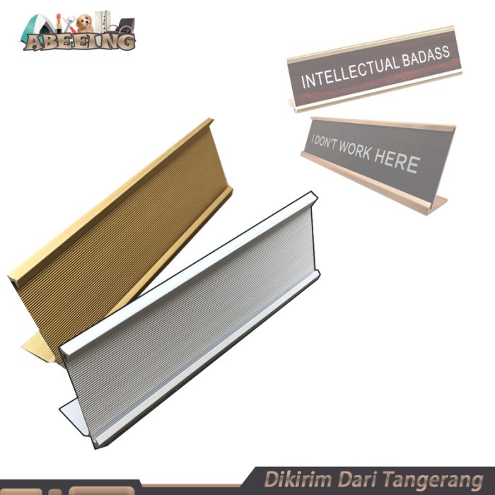 Name Plate Holder Papan Nama Meja Desk Name Sign Holder Aluminium