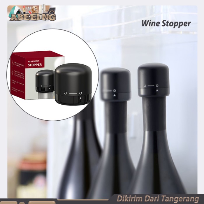 

Tutup Botol Wine Vacuum Sealed Wine Stopper Hitam Champagne Stopper