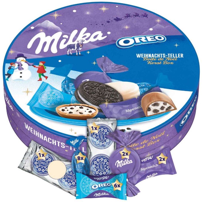 

Coklat MILKA & Oreo Christmas Plate 198gram asal Eropa