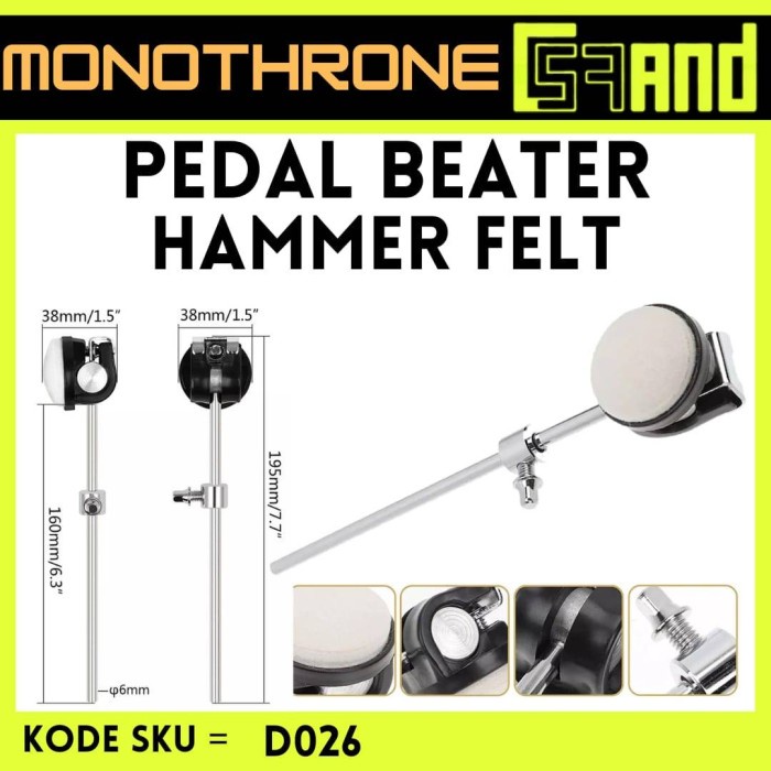 Pedal Beater Drum Hammer Head Pedal Beater Felt Bass Drum Foot Beater