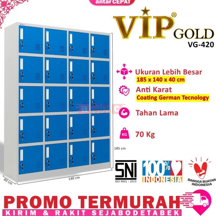 

VIP GOLD VG-420 loker besi 20 pintu masuk helm locker 20 doors helm in