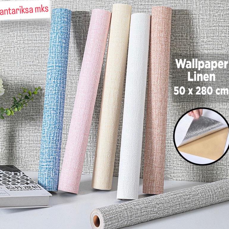 Sale Wallpaper LINEN 1 Roll | Stiker Wallpaper Dinding | Dekorasi Kamar | Sticker dinding Berkualitas