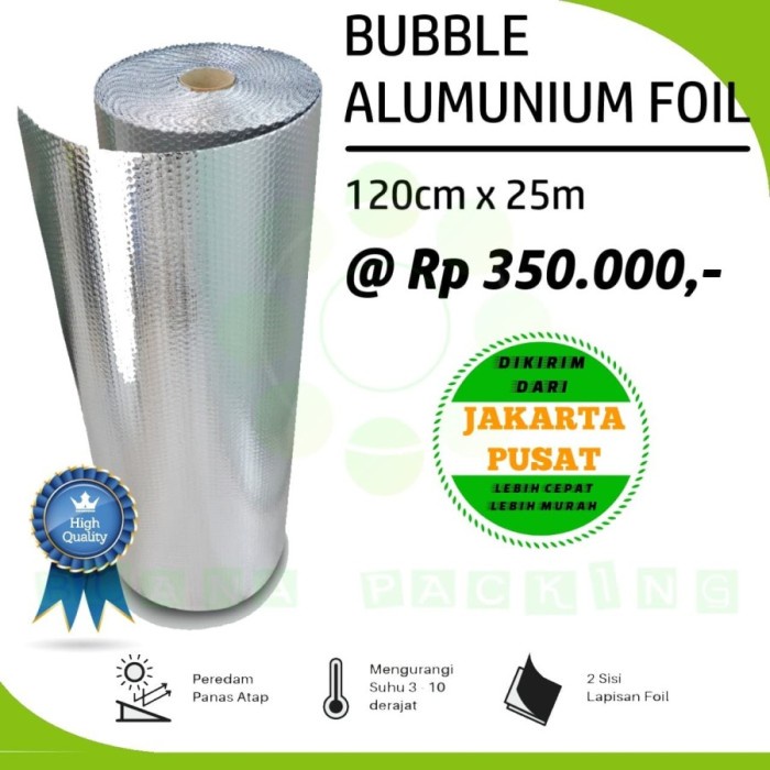 

Promo Plastik Bubble / Buble Wrap Alumunium Foil Dkm+ Roll 120X25